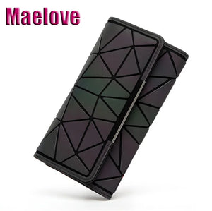 Maelove Geometry Wallet Handbag Hologram Clutch Purse, Luminous Wallet