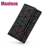 Maelove Geometry Wallet Handbag Hologram Clutch Purse, Luminous Wallet