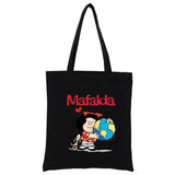 Mafalda 90s Cartoon Tote Bag Canvas Eco Shopper Foldable Harajuku Travel