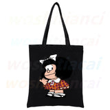 Mafalda 90s Cartoon Tote Bag Canvas Eco Shopper Foldable Harajuku Travel