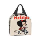 Mafalda 3 Wheels Thermal Insulated Lunch Bag Quino Manga Cartoon