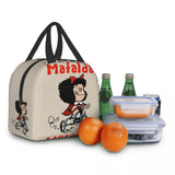 Mafalda 3 Wheels Thermal Insulated Lunch Bag Quino Manga Cartoon