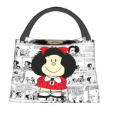 Mafalda Cartoon Quino Comics Lunch Bag Insulated Women Reusable Tote
