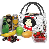 Mafalda Cartoon Quino Comics Lunch Bag Insulated Women Reusable Tote