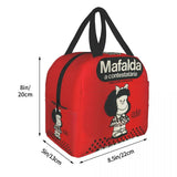 Mafalda Insulated Lunch Bag Quino Comic Manga Cooler Thermal Bento Box Kids Scho