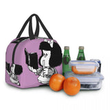Mafalda Notebook Insulated Lunch Bag Quino Comic Cartoon Reusable Cooler