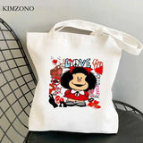 Mafalda shopping bag jute cotton tote fabric ecobag