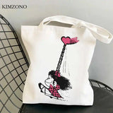 Mafalda shopping bag jute cotton tote fabric ecobag