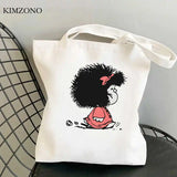 Mafalda shopping bag jute cotton tote fabric ecobag