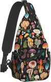 Magic Wild Mushroom Shrooms Sling Bag Crossbody Shoulder Travel Backpack