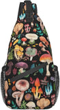 Magic Wild Mushroom Shrooms Sling Bag Crossbody Shoulder Travel Backpack