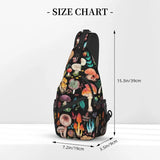 Magic Wild Mushroom Shrooms Sling Bag Crossbody Shoulder Travel Backpack