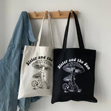 Magic Mushroom Print Canvas Bag Casual Large Women Shoulder Bag