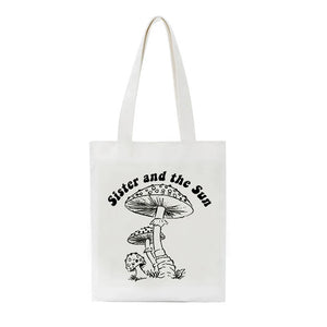 Magic Mushroom Print Canvas Bag Casual Large Women Shoulder Bag