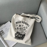 Magic Mushroom Print Canvas Bag Casual Large Women Shoulder Bag