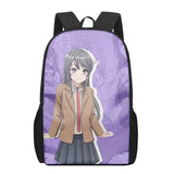 Mai Sakurajima 3D Printing School Bag for Boys Girls Kids