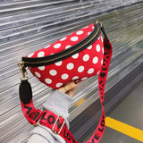 Wave Point Waist Bag Waterproof Antitheft Women Walking Shopping