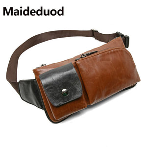 Men Waist Bag Casual Chain Bananka Bags Zipper Chest Fanny Pack