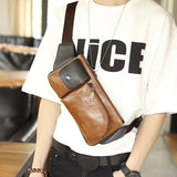 Men Waist Bag Casual Chain Bananka Bags Zipper Chest Fanny Pack