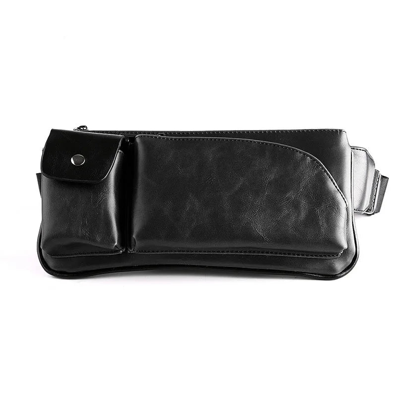 Men Waist Bag Casual Chain Bananka Bags Zipper Chest Fanny Pack