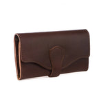 RFID Blocking Leather Wallet for Women Big Travel Buckle Purse