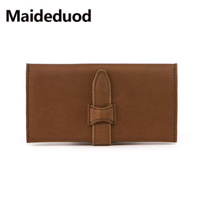 RFID Blocking Leather Wallet for Women Big Travel Buckle Purse