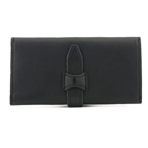 RFID Blocking Leather Wallet for Women Big Travel Buckle Purse