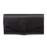 RFID Blocking Leather Wallet for Women Big Travel Buckle Purse