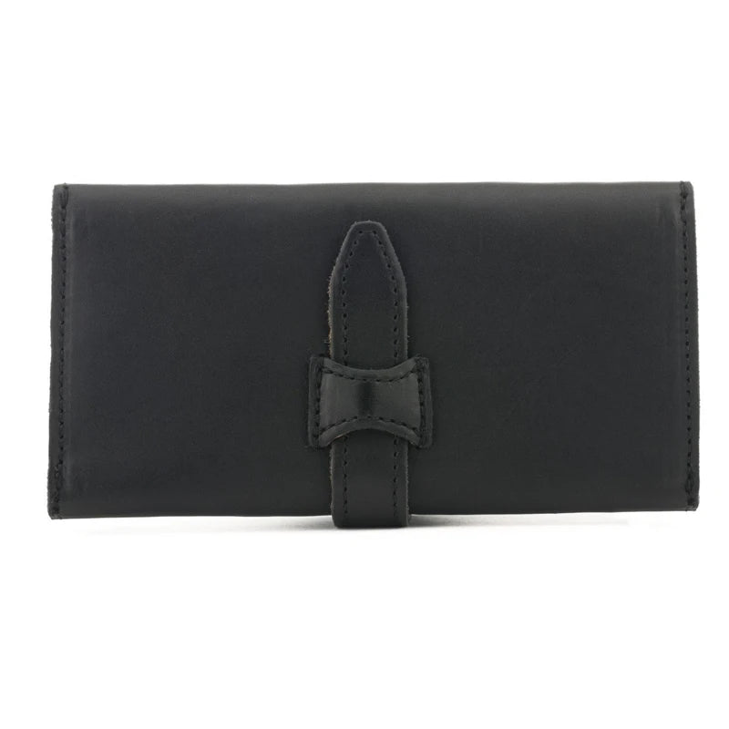 RFID Blocking Leather Wallet for Women Big Travel Buckle Purse