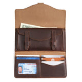 RFID Blocking Leather Wallet for Women Big Travel Buckle Purse