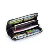 Women's Long Zipper Wallet Leather Handbag