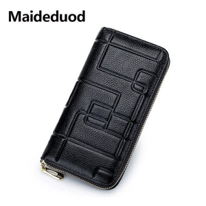 Women's Long Zipper Wallet Leather Handbag