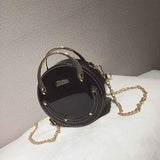 New Hot Women PU Leather Circular Shoulder Handbag Round Hard Messenger Bags