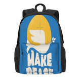 Peace Typography Backpacks Men's & Women's School Bags