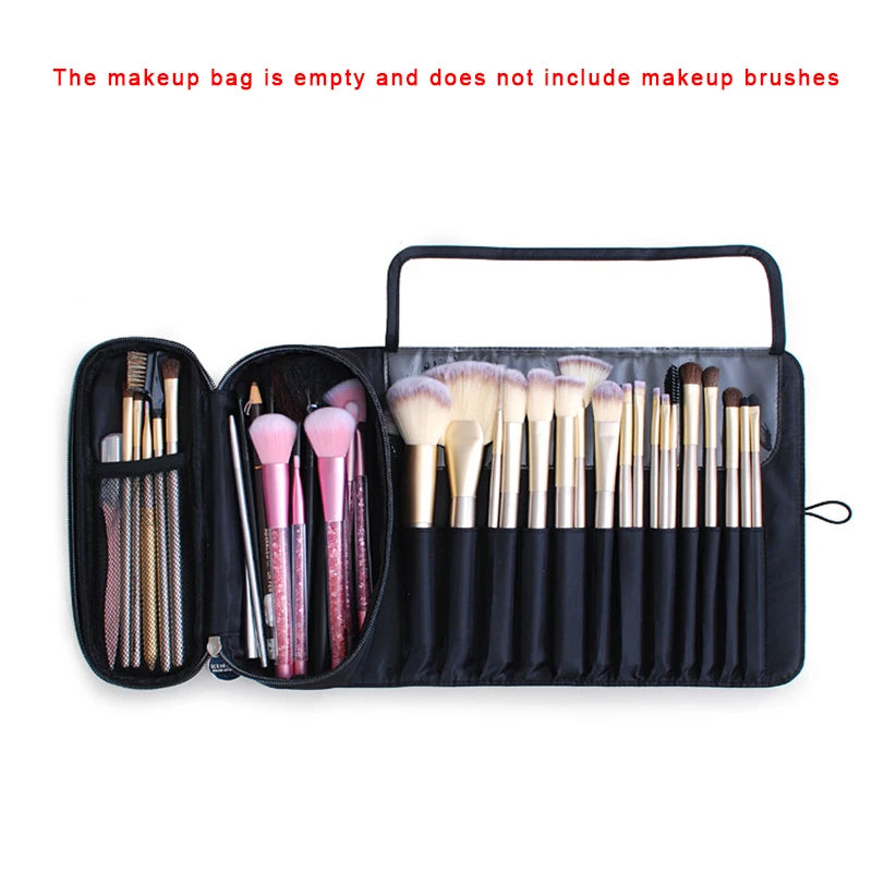 Women's Makeup Brush Bag Travel Organizer Waterproof Nylon Case