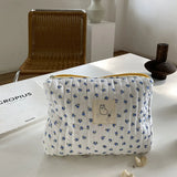 Quilted Makeup Bag Floral Toiletry Case Beauty Pouch