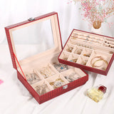 Double-layer PU Jewelry Box Cosmetic Organizer