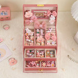 Children's Makeup Storage Box Pink Girl Bracelet Large Capacity