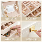 Makeup Case PU Leather Cosmetic Box Portable Jewelry Storage Box