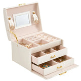 Makeup Case PU Leather Cosmetic Box Portable Jewelry Storage Box