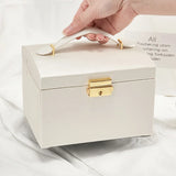 Makeup Case PU Leather Cosmetic Box Portable Jewelry Storage Box