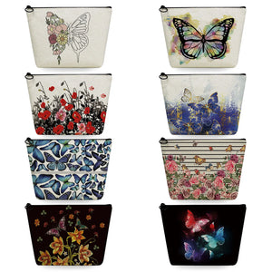 Butterfly Print Makeup Organizer Travel Toiletry Bag