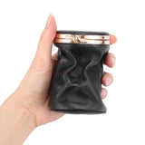 Retro Leather Mini Makeup Bag with Mirror