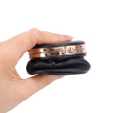 Retro Leather Mini Makeup Bag with Mirror
