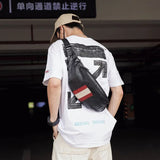 Men's Leather Hip Bag High Capacity Waist Chest Pack Pouch