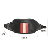Men's Leather Hip Bag High Capacity Waist Chest Pack Pouch