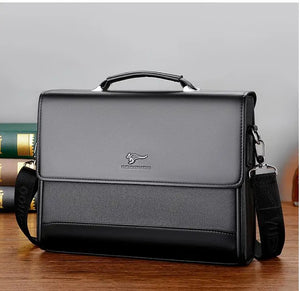 Men's Leather Tote Briefcase Business Shoulder Bag Laptop Organizer
