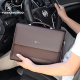 Men's Leather Tote Briefcase Business Shoulder Bag Laptop Organizer