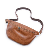 Men Waist Pack Thick PU Leather Belt Bag Waist Pack Purse Bags