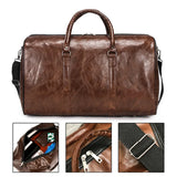 Men Leather Travel Bag Large Duffle Shoulder Bag